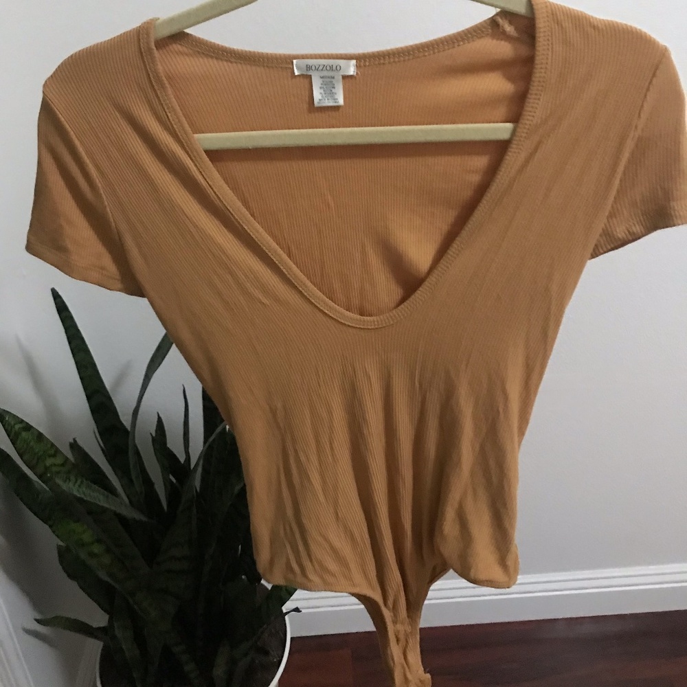 Gold Scoop Neck Bodysuit